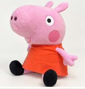 Peppa Pig Plush Stuffed Animal Orange Dress Pink 13 Inch Pre-Owned